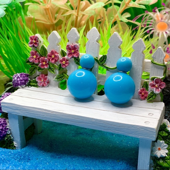 Light Blue Candy Double Stud Earrings - Picture 3 of 6